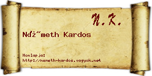 Németh Kardos névjegykártya